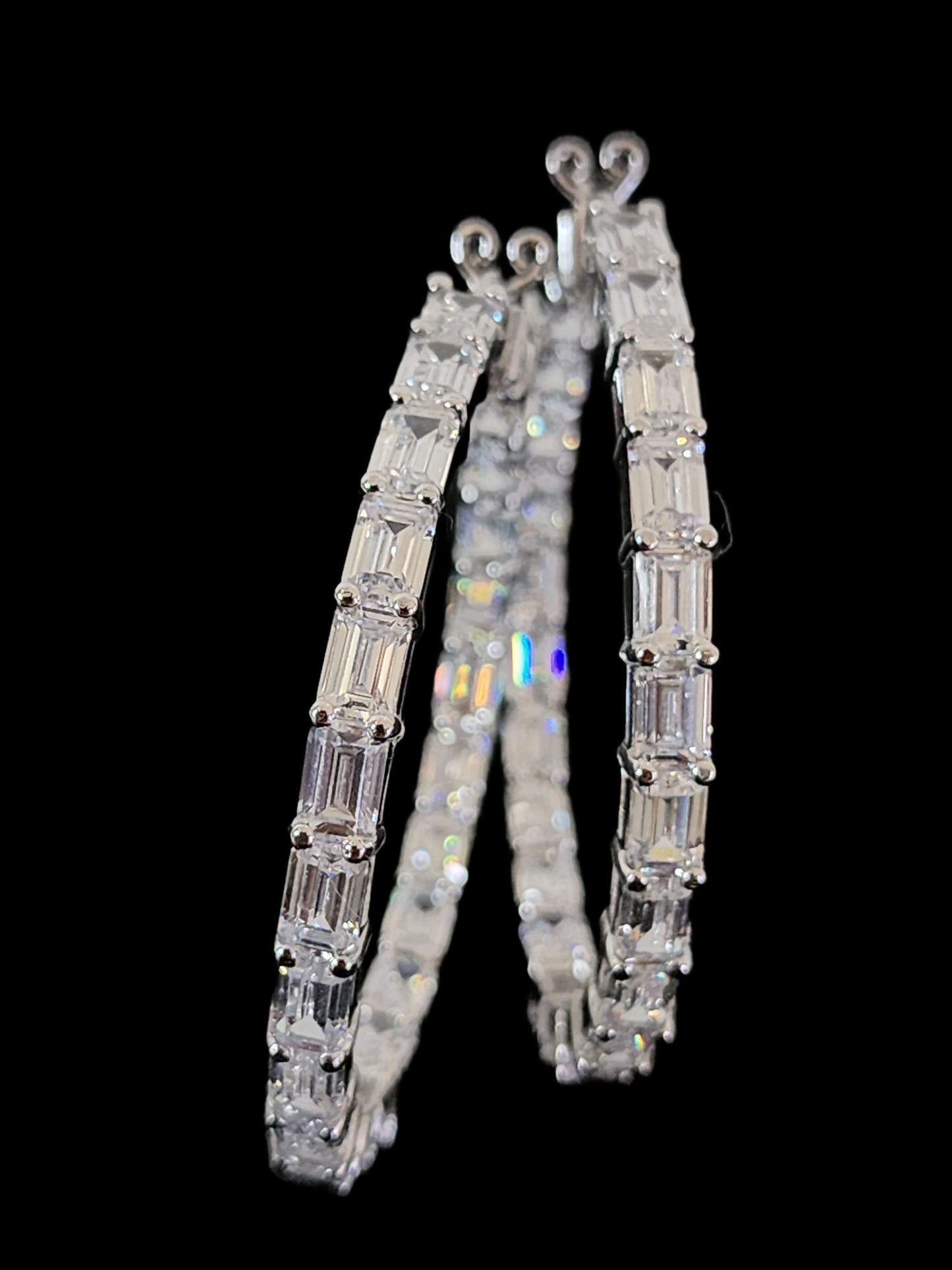 Baguette Eternity Hoops