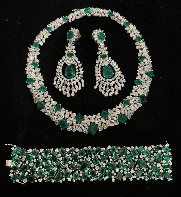 Hydro Emerald Bib Necklace