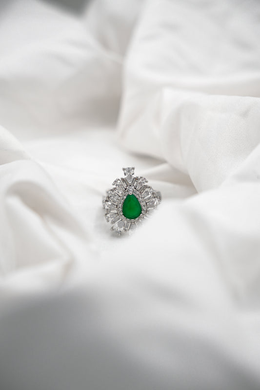 Pear Emerald Ring