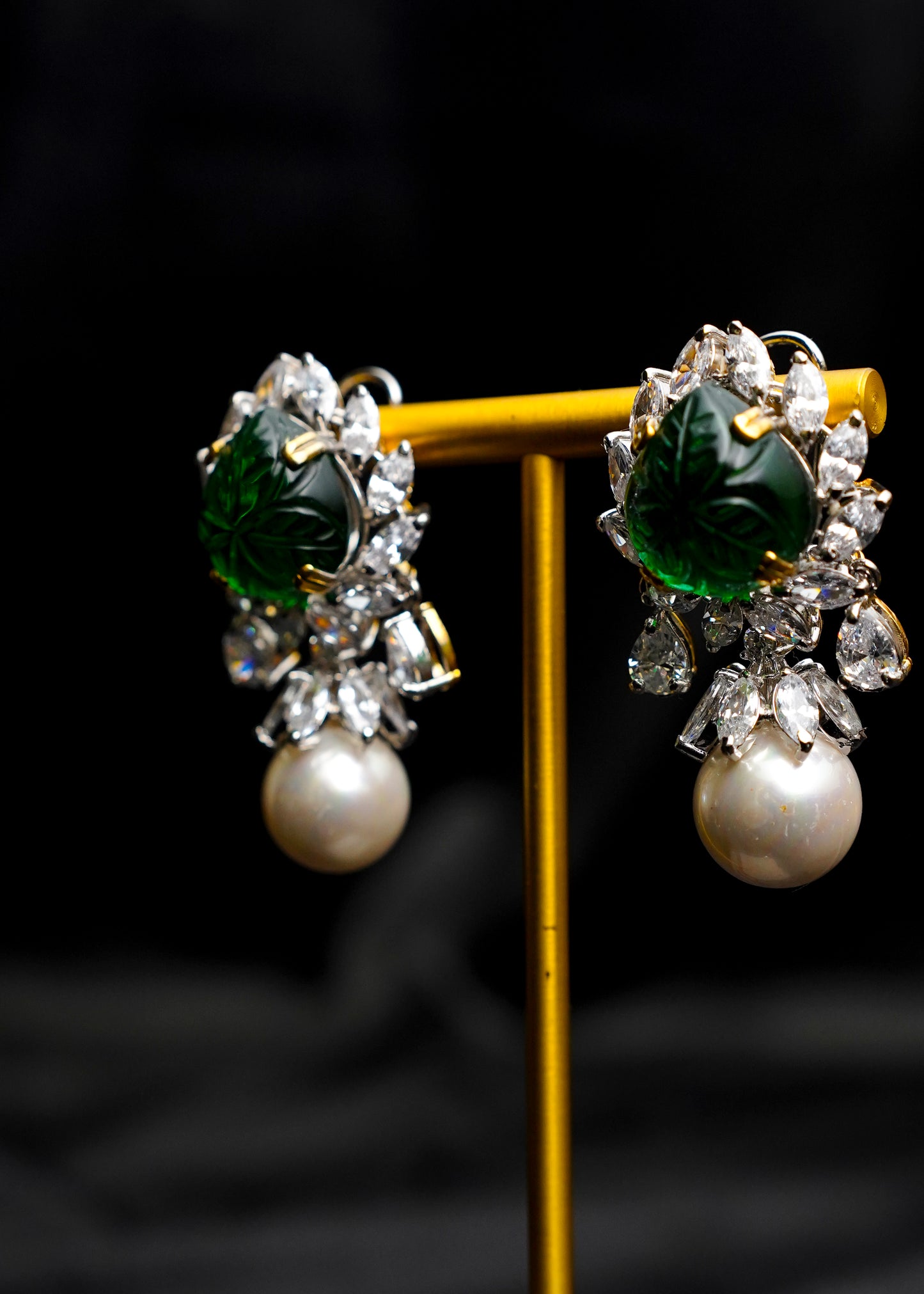 Carved Pear Earrings