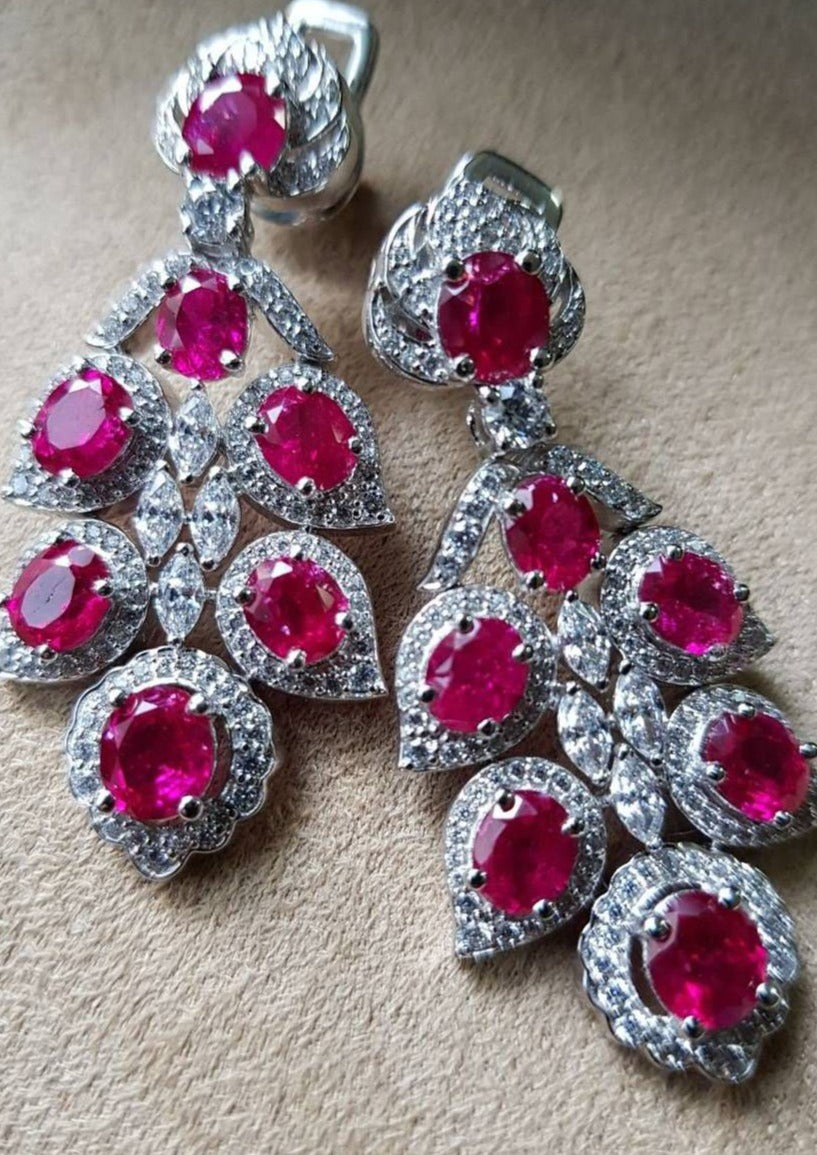 Rubellite Leaf Dangs