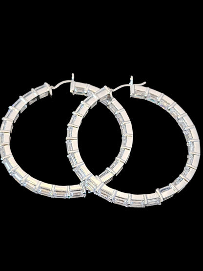 Baguette Eternity Hoops