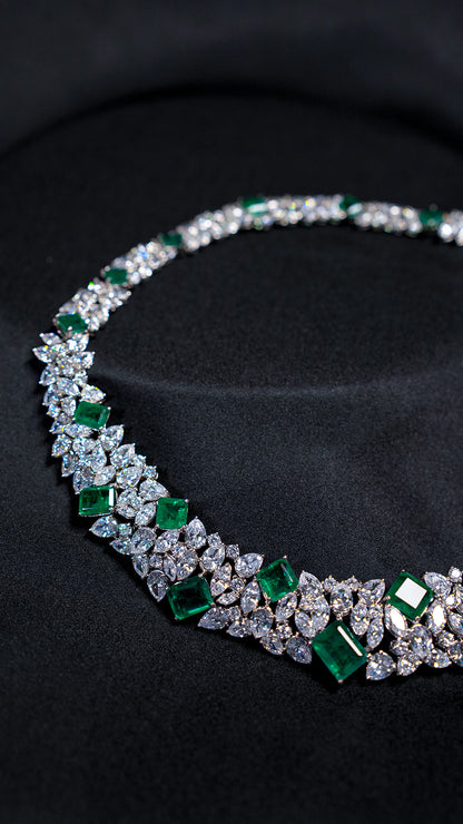 Hydro Emerald Bib Necklace