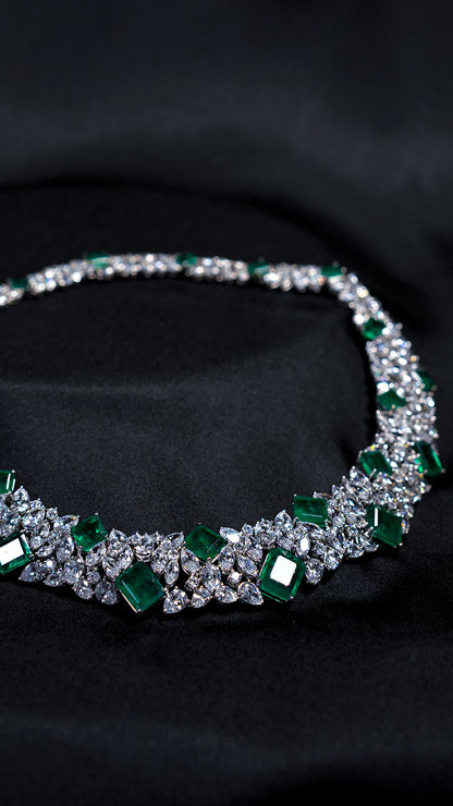 Hydro Emerald Bib Necklace