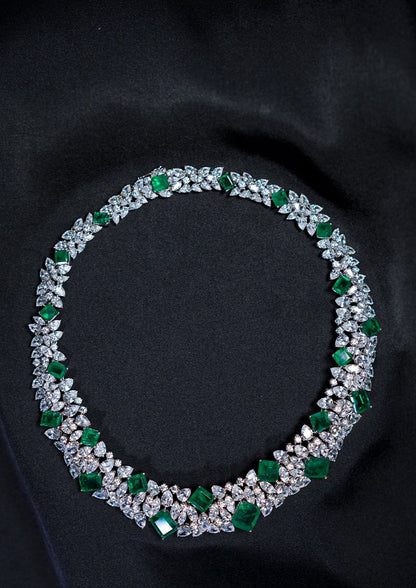 Hydro Emerald Bib Necklace