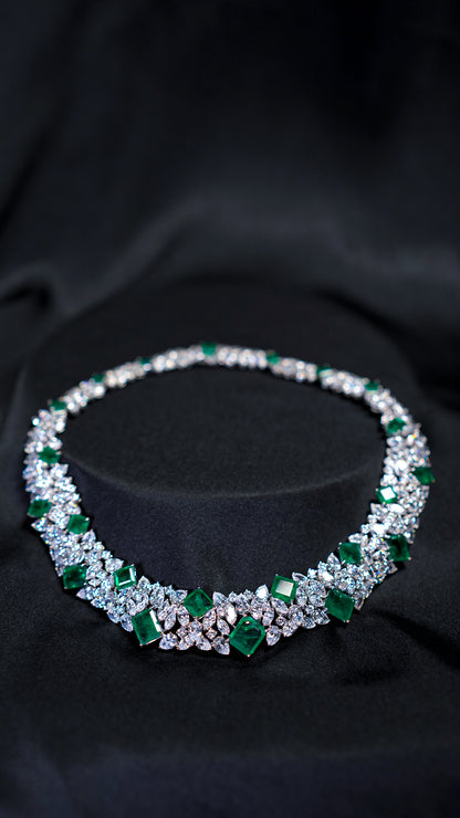 Hydro Emerald Bib Necklace