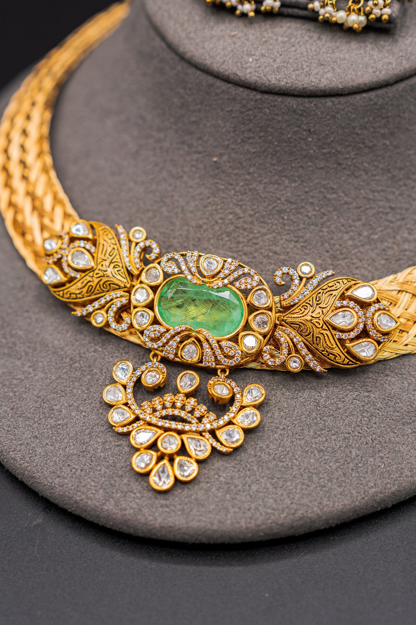 Emerald Crown Polki Necklace