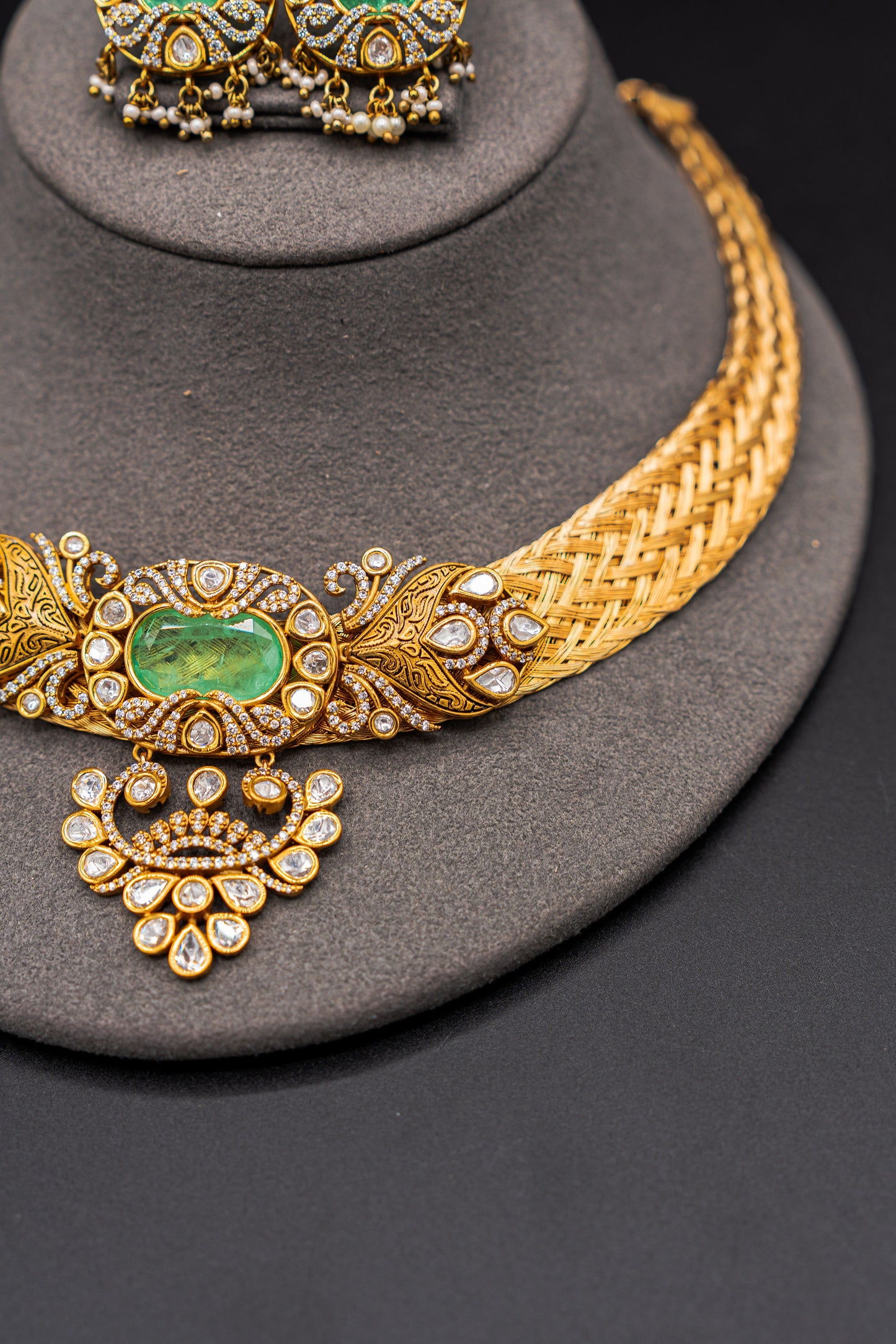 Emerald Crown Polki Necklace