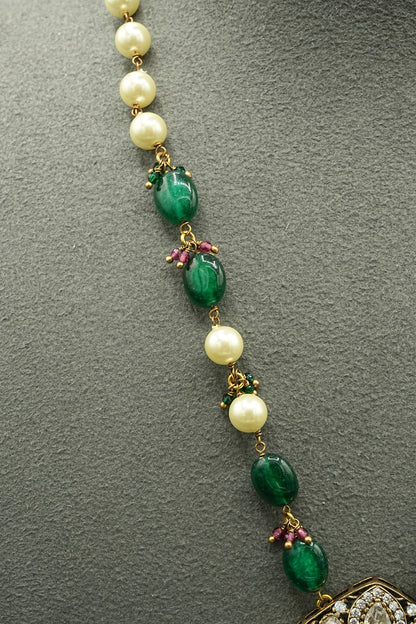 Pink Emerald Polki Set