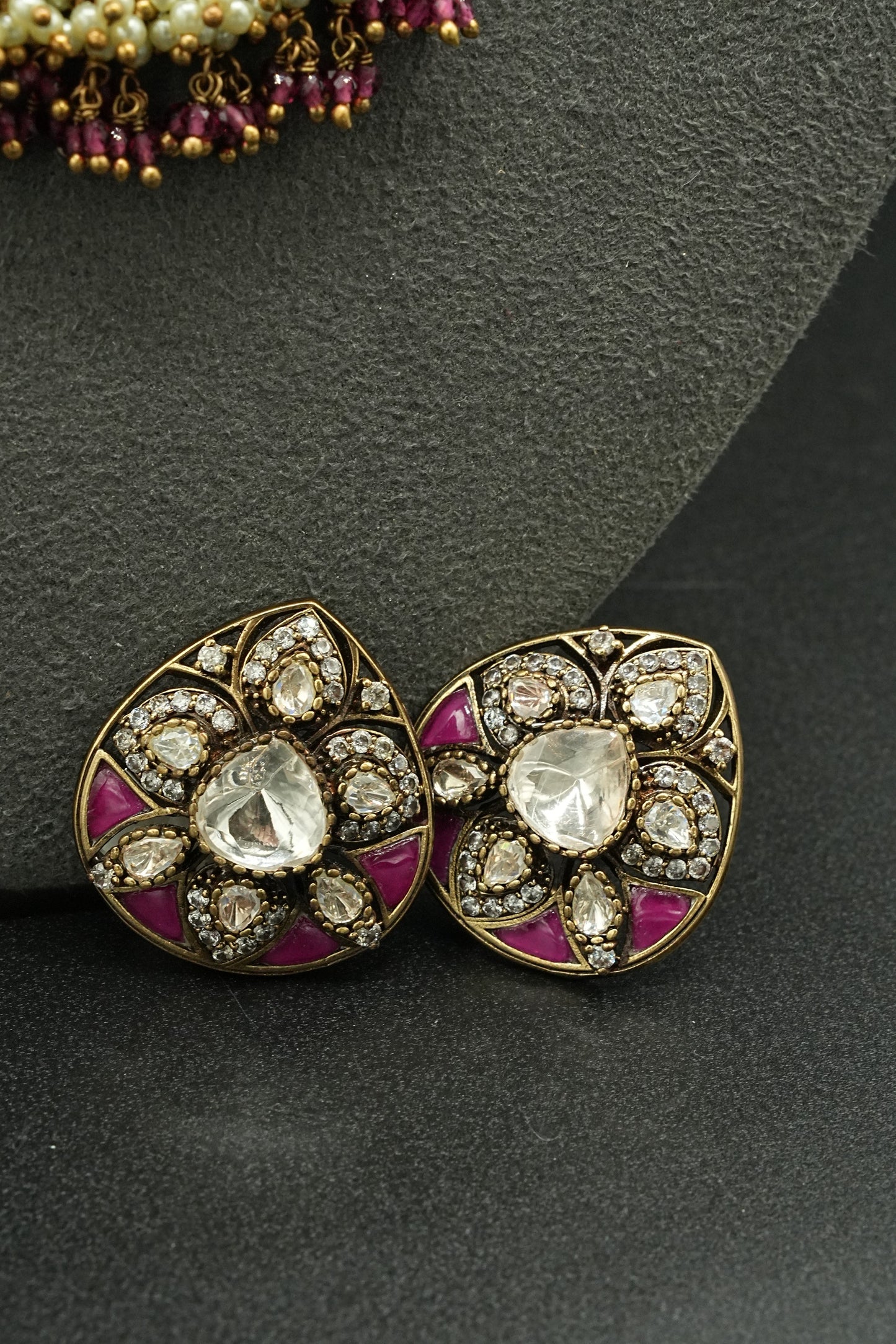 Pink Emerald Polki Set