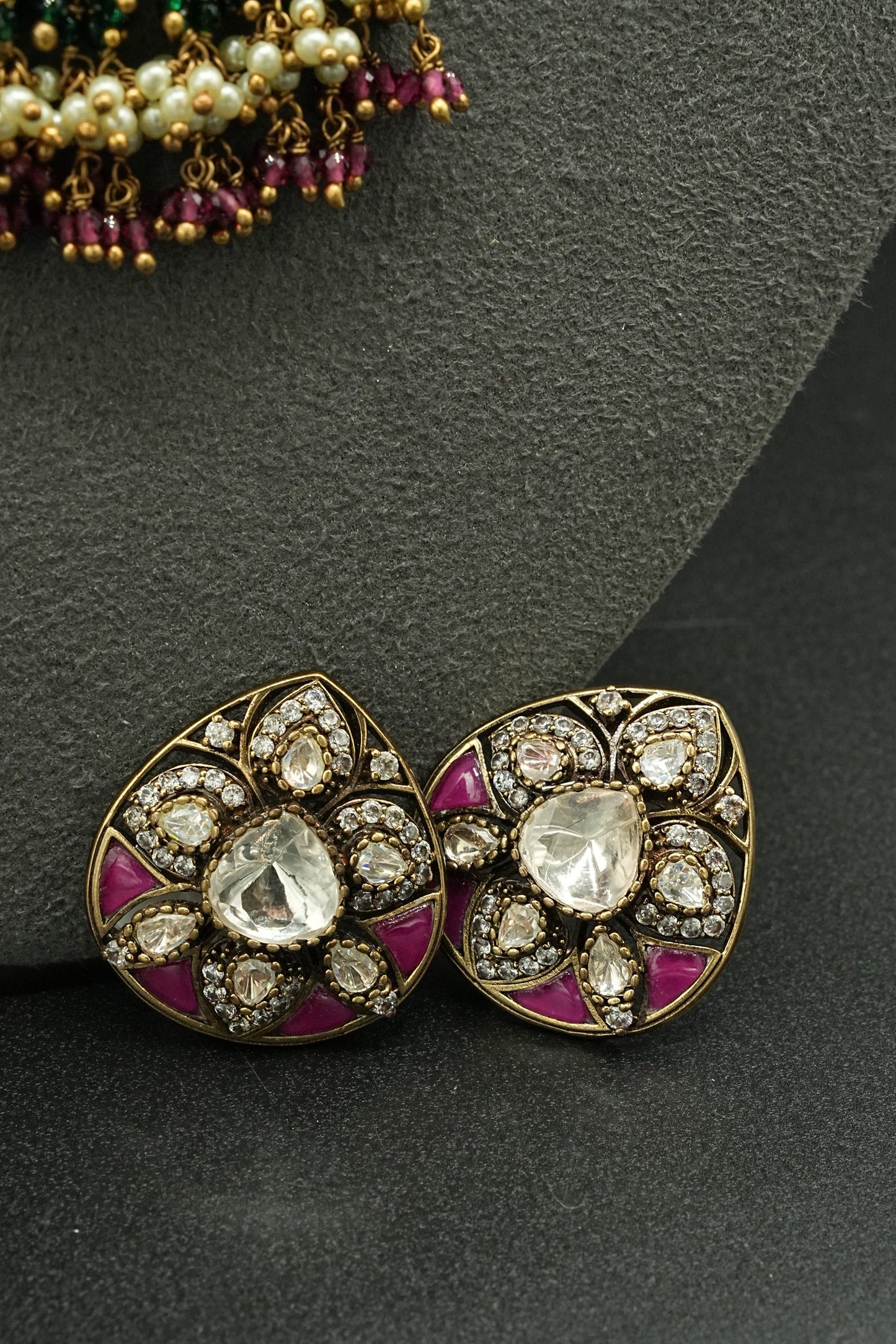 Pink Emerald Polki Set