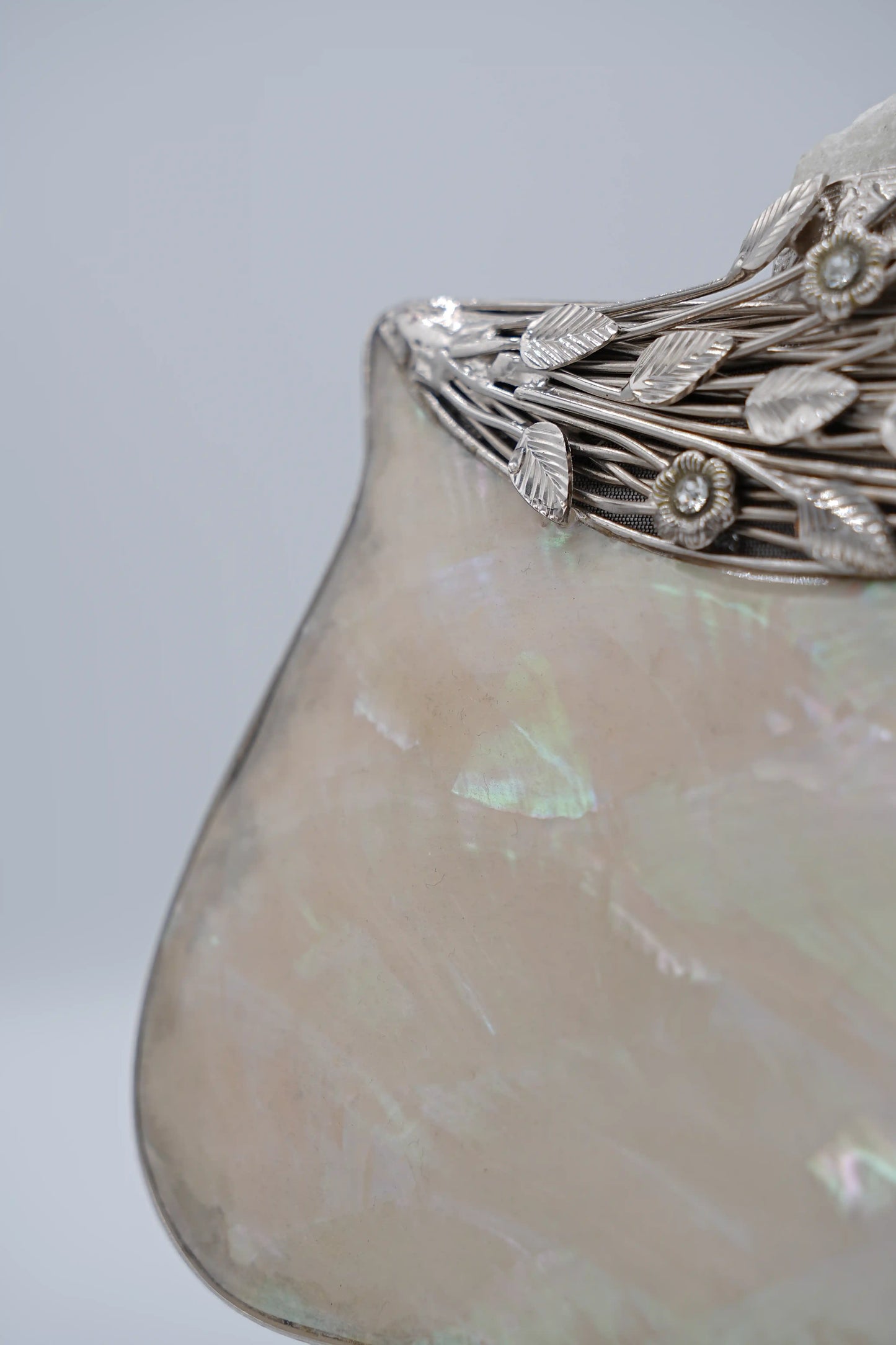 Abalone Silver Toned Clutch