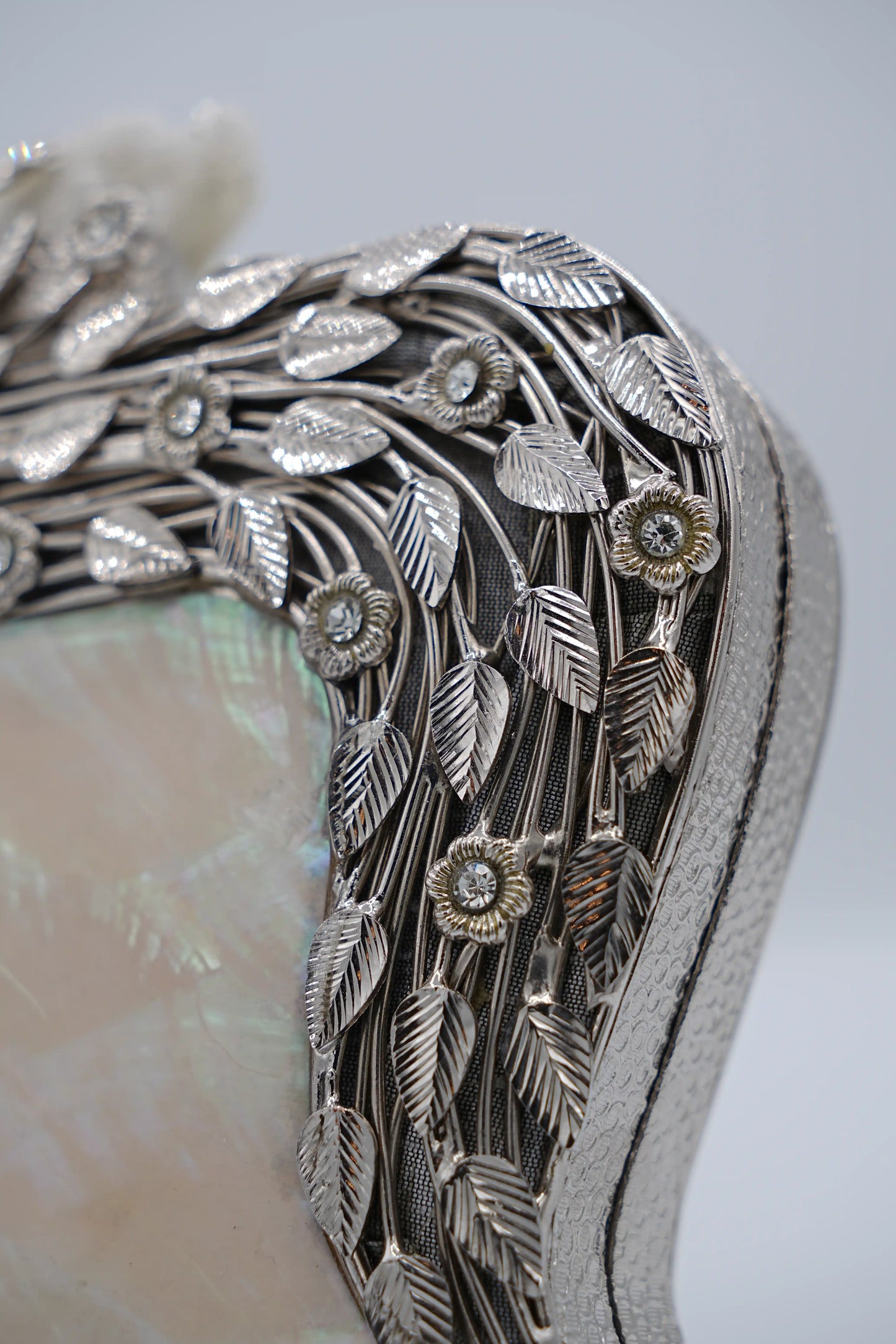 Abalone Silver Toned Clutch