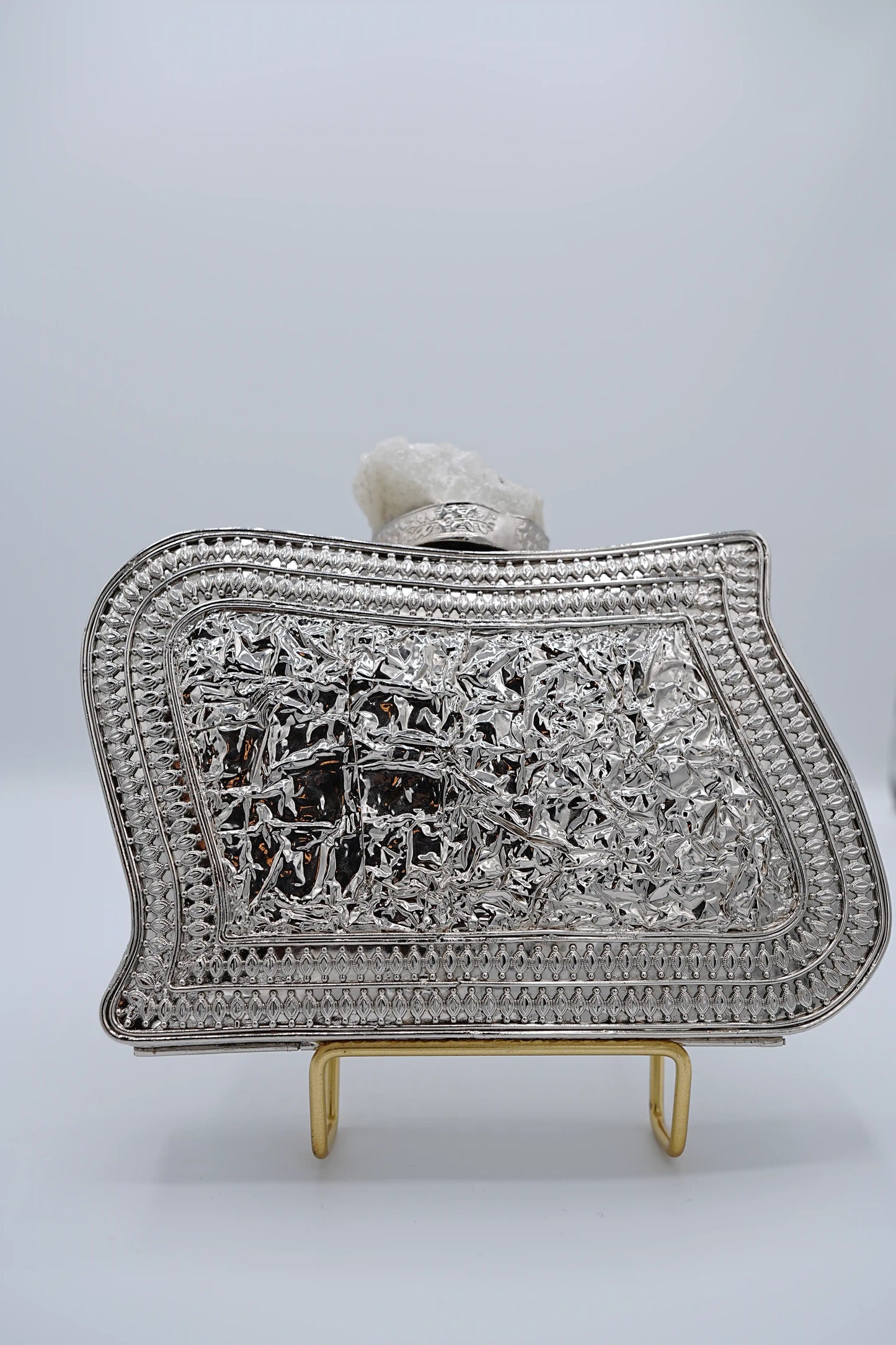 Abalone Silver Toned Clutch