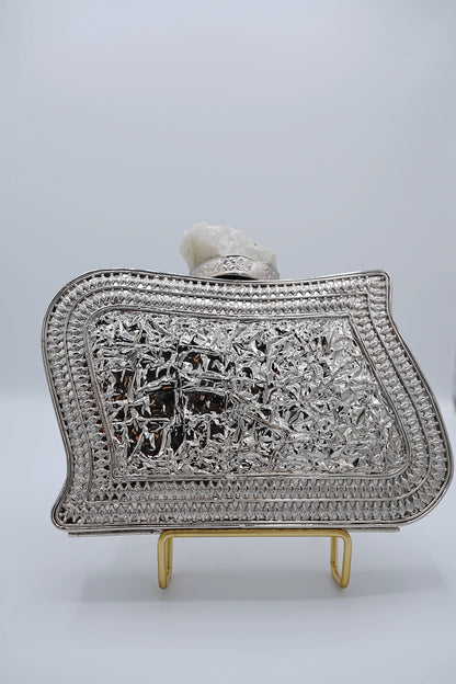 Abalone Silver Toned Clutch