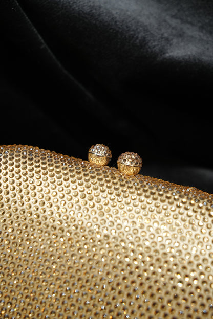 Sleek Rounded  Gold Clutch