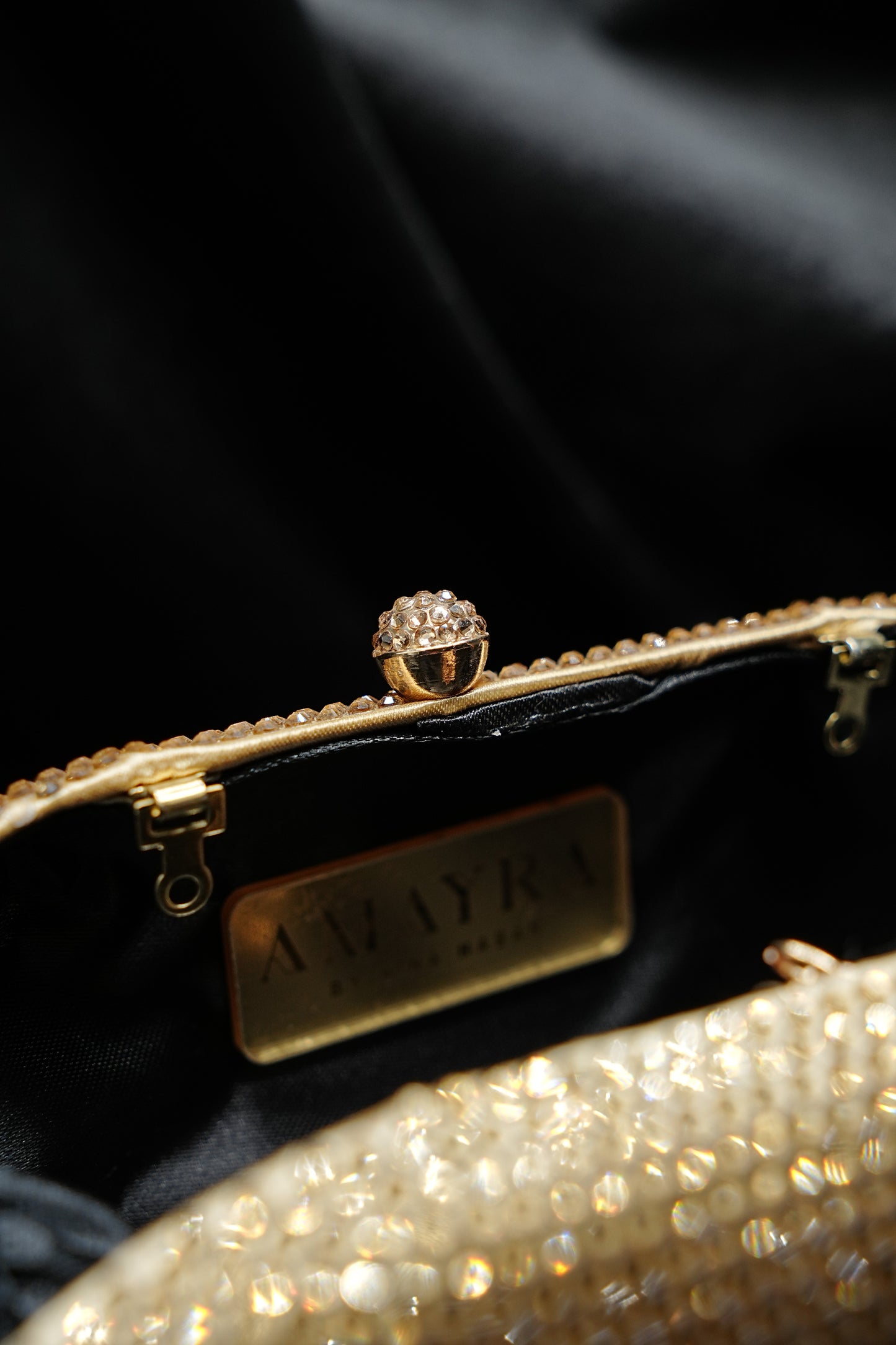Sleek Rounded  Gold Clutch