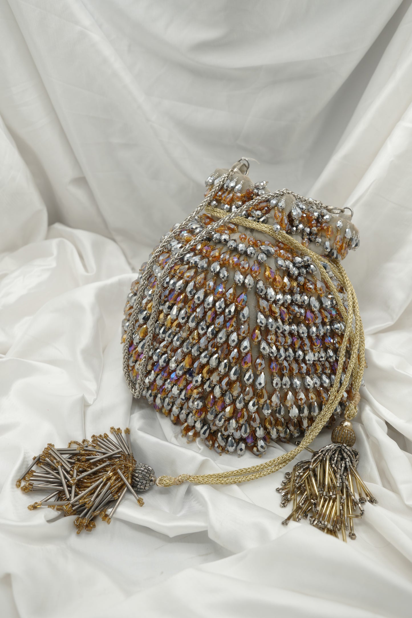 Gold And Grey Potli