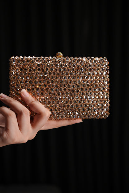 Aurora Royale Swarovski Gold Clutch
