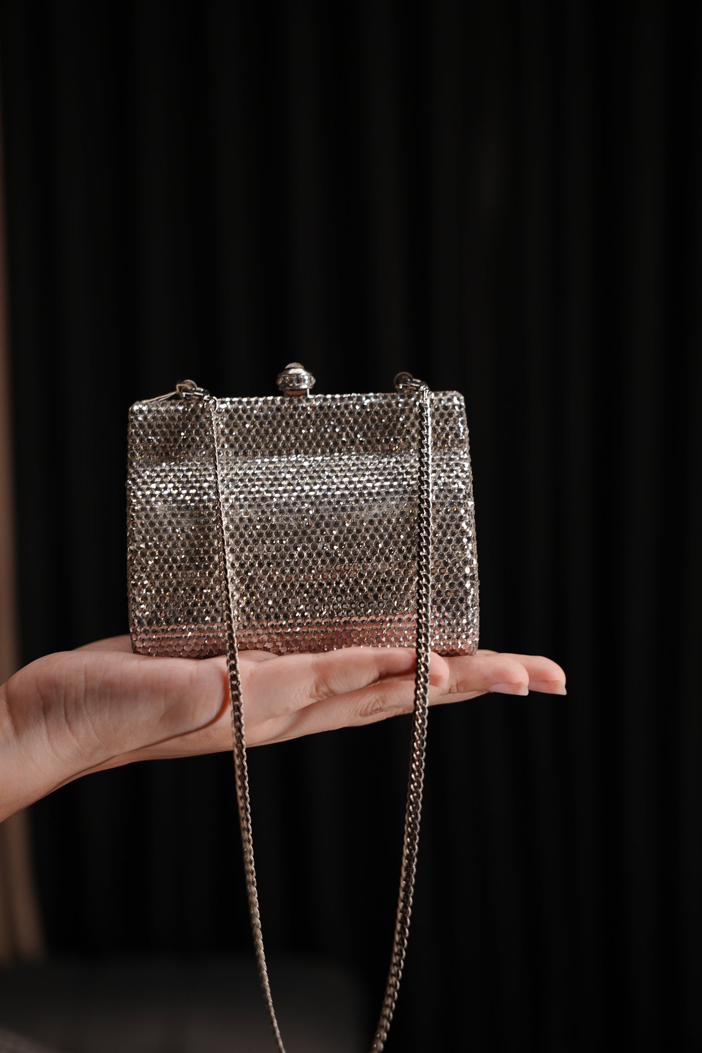 Noir Lumière Swarovski Clutch