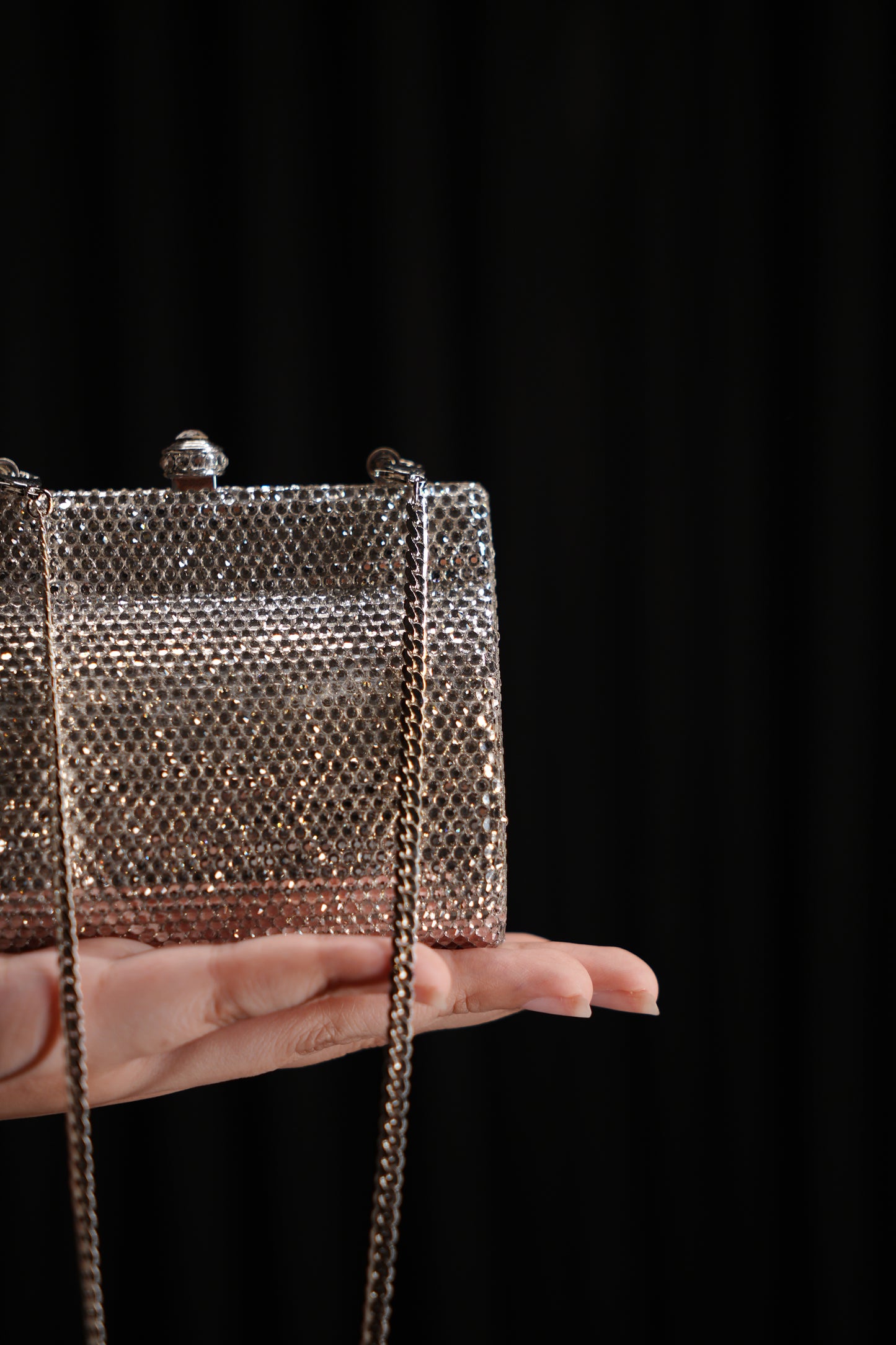 Noir Lumière Swarovski Clutch