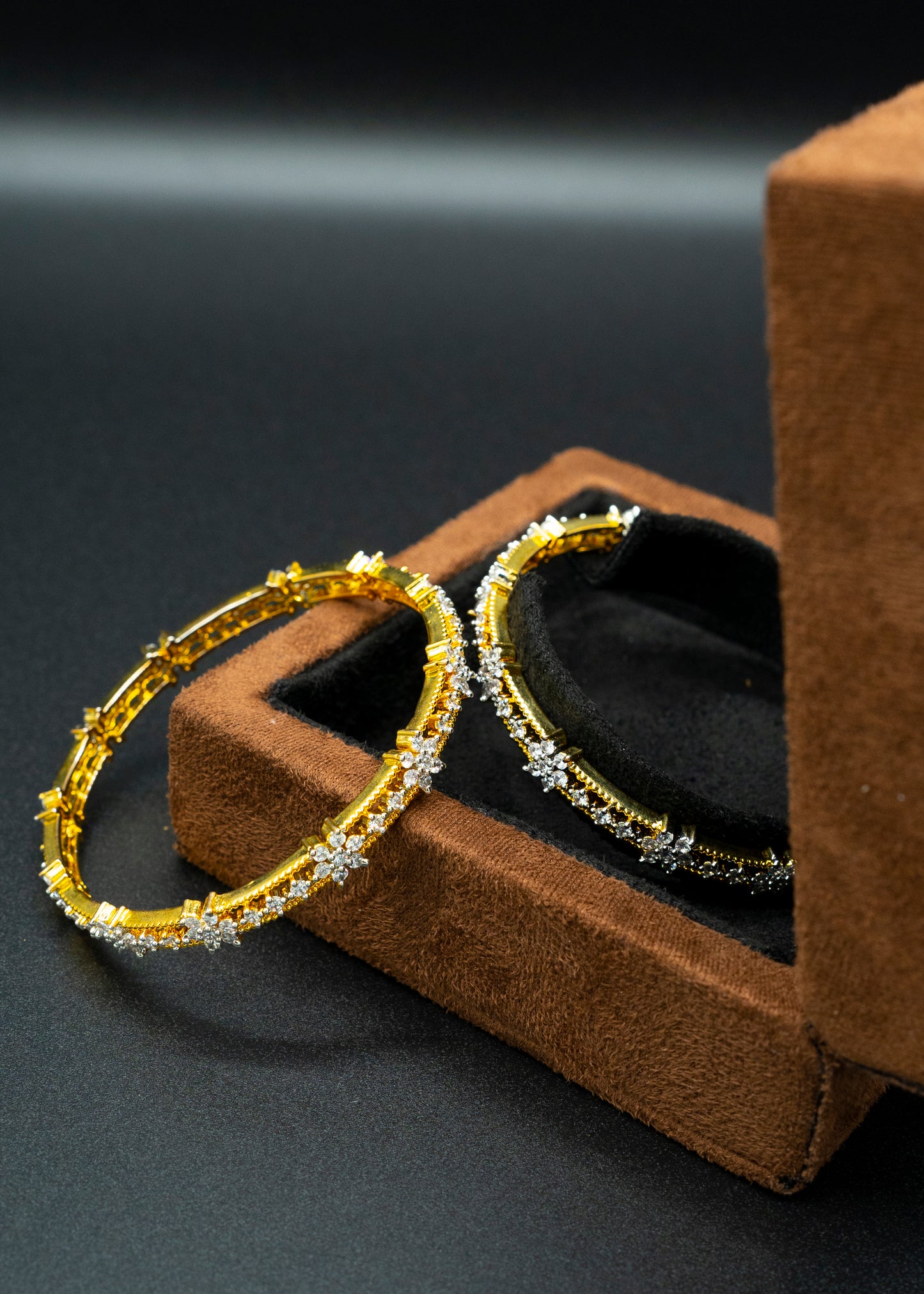 Cubic blossom bangles