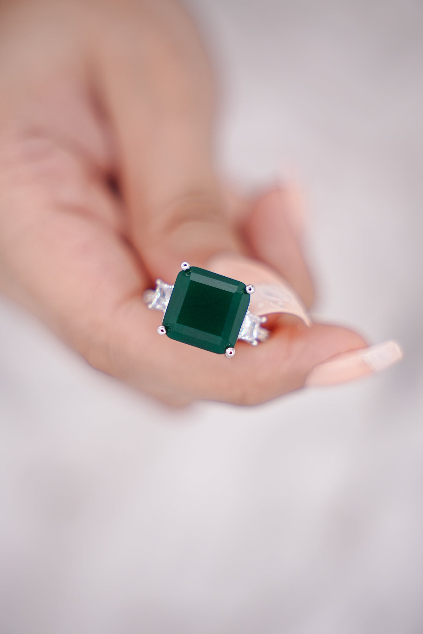 Asscher Cut Emerald Ring
