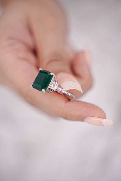 Asscher Cut Emerald Ring