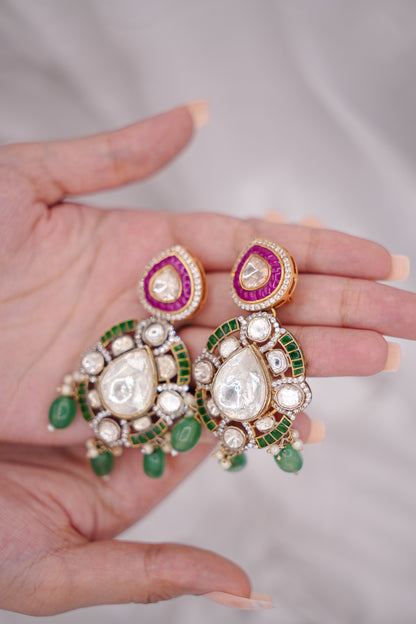 Uncut Statement Earrings