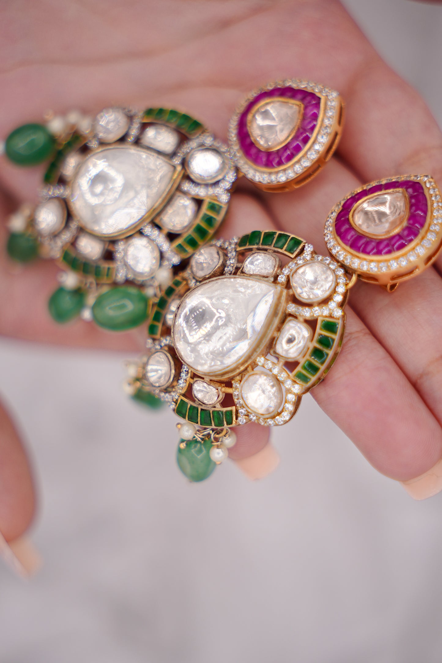 Uncut Statement Earrings