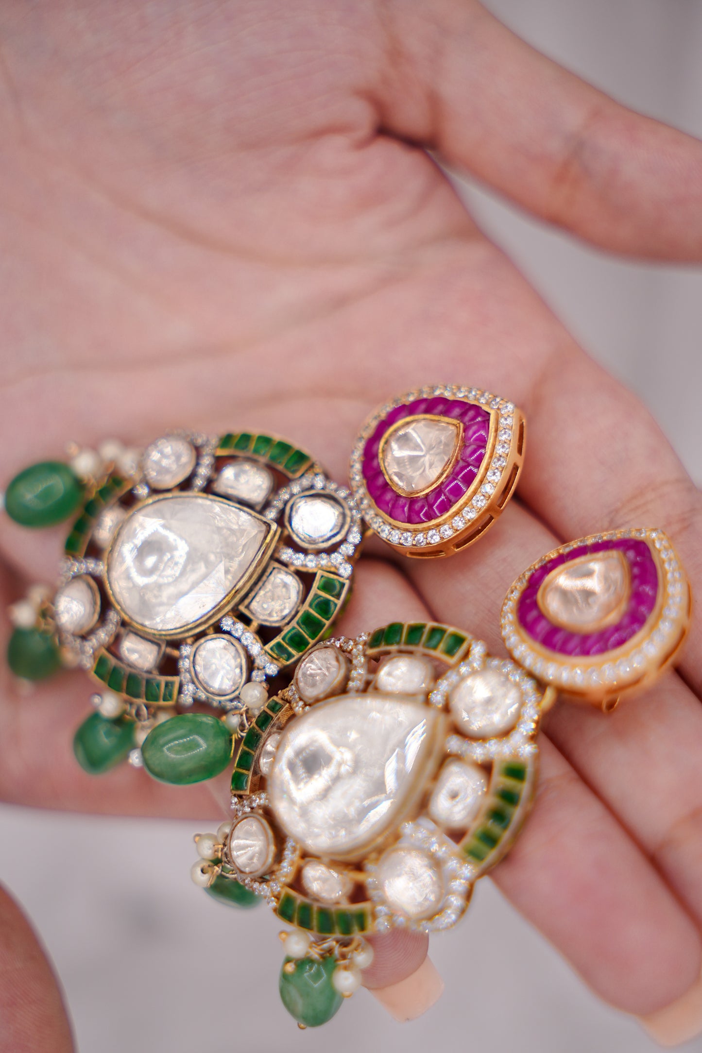 Uncut Statement Earrings