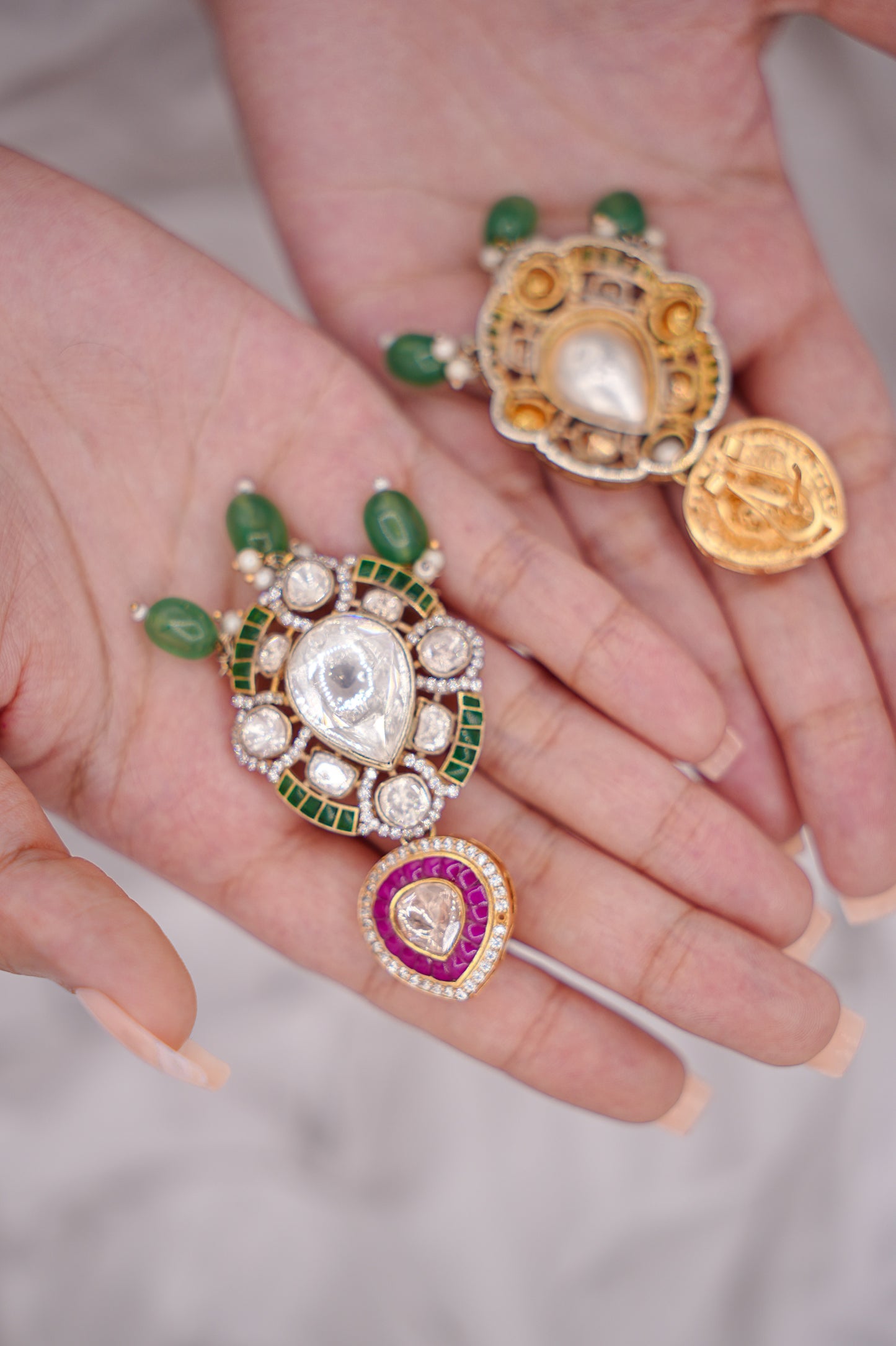 Uncut Statement Earrings