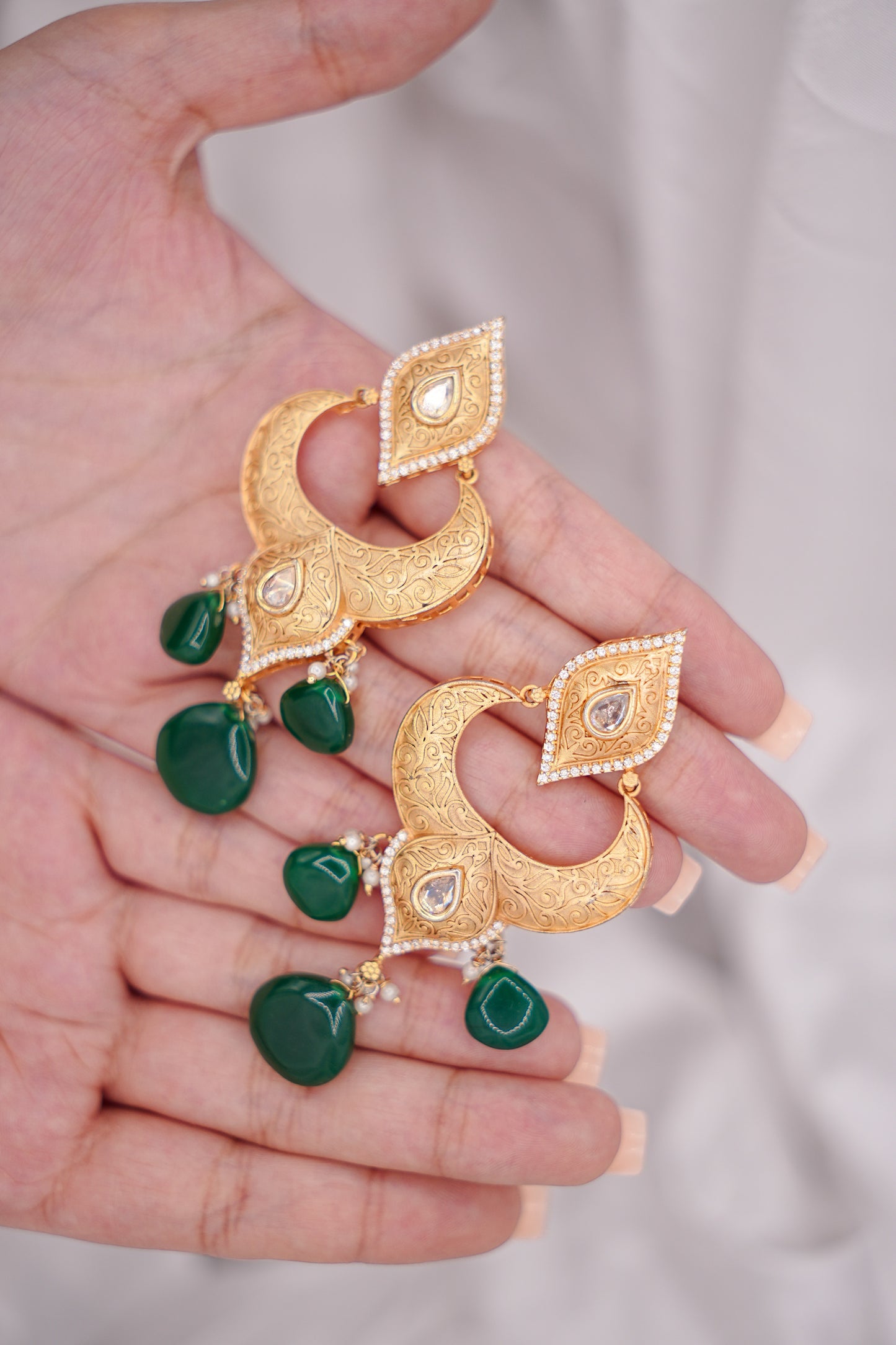Gold Jaipuri Earrings