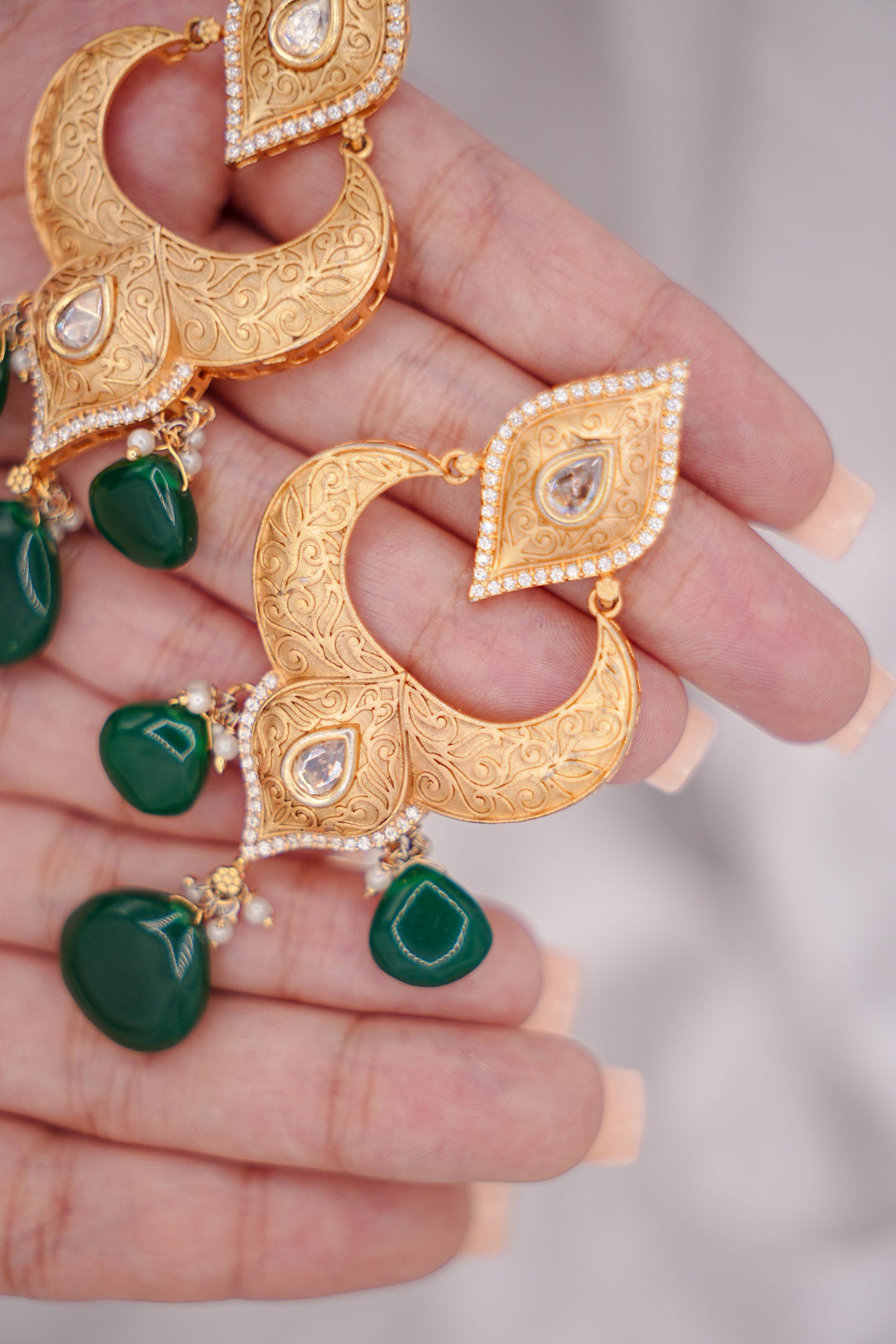 Gold Jaipuri Earrings