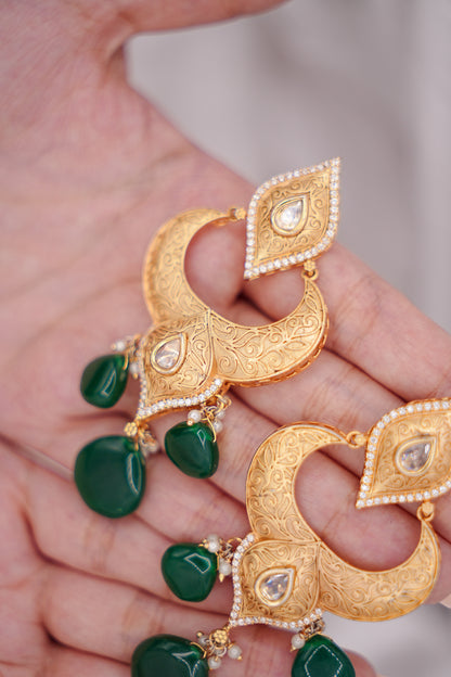 Gold Jaipuri Earrings