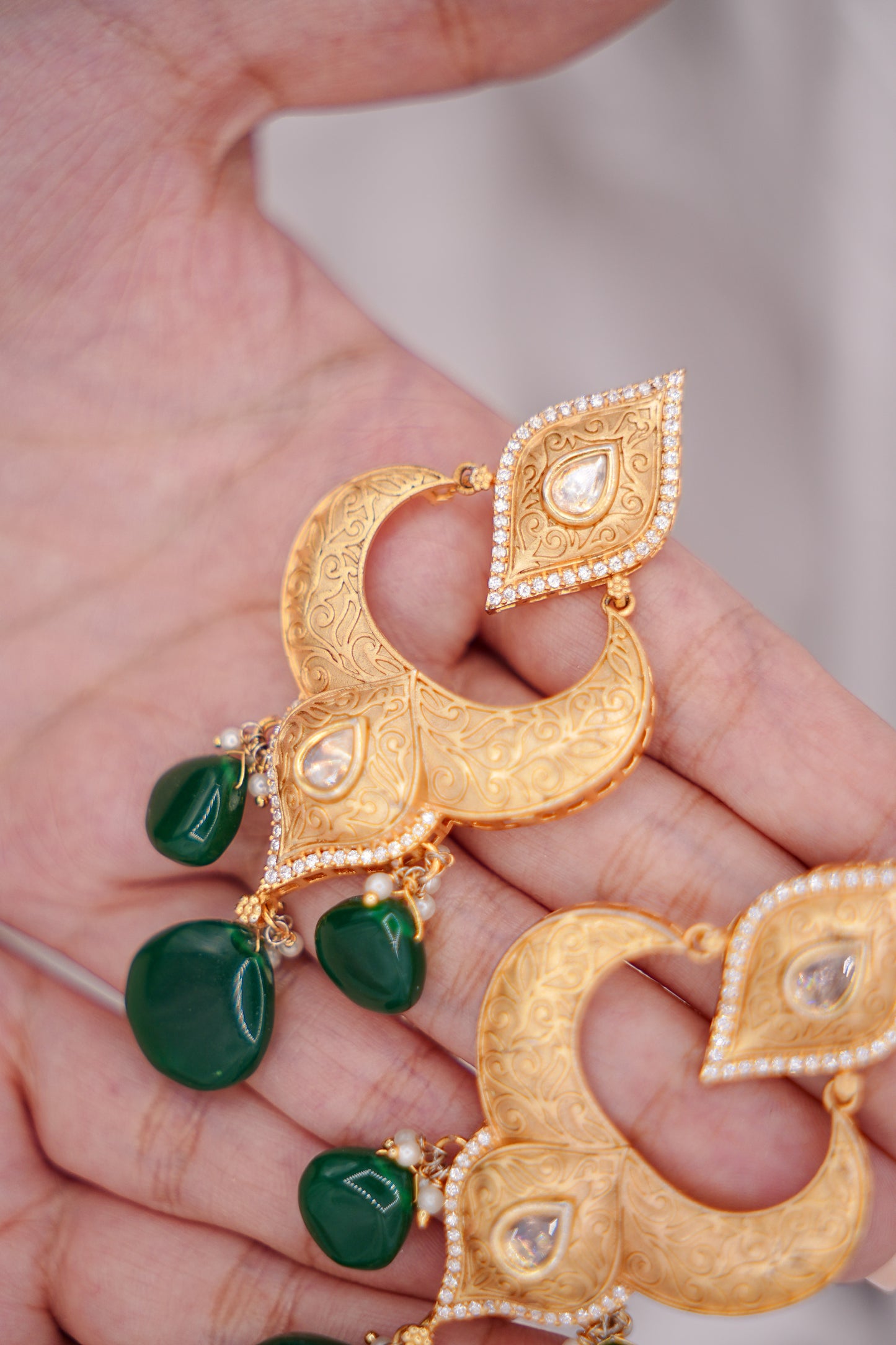 Gold Jaipuri Earrings
