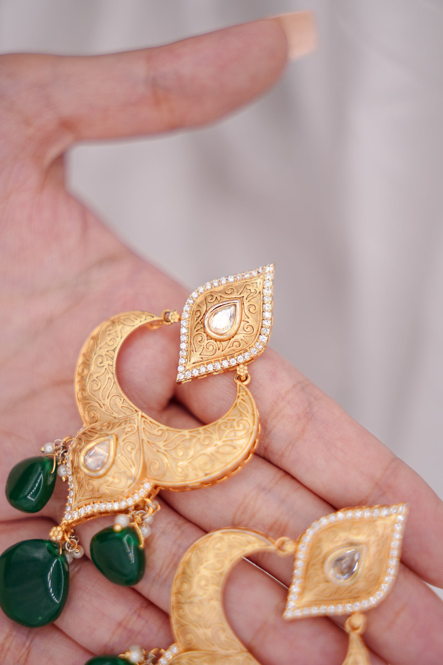 Gold Jaipuri Earrings