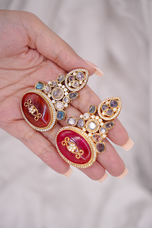 Art Deco Polki Earrings