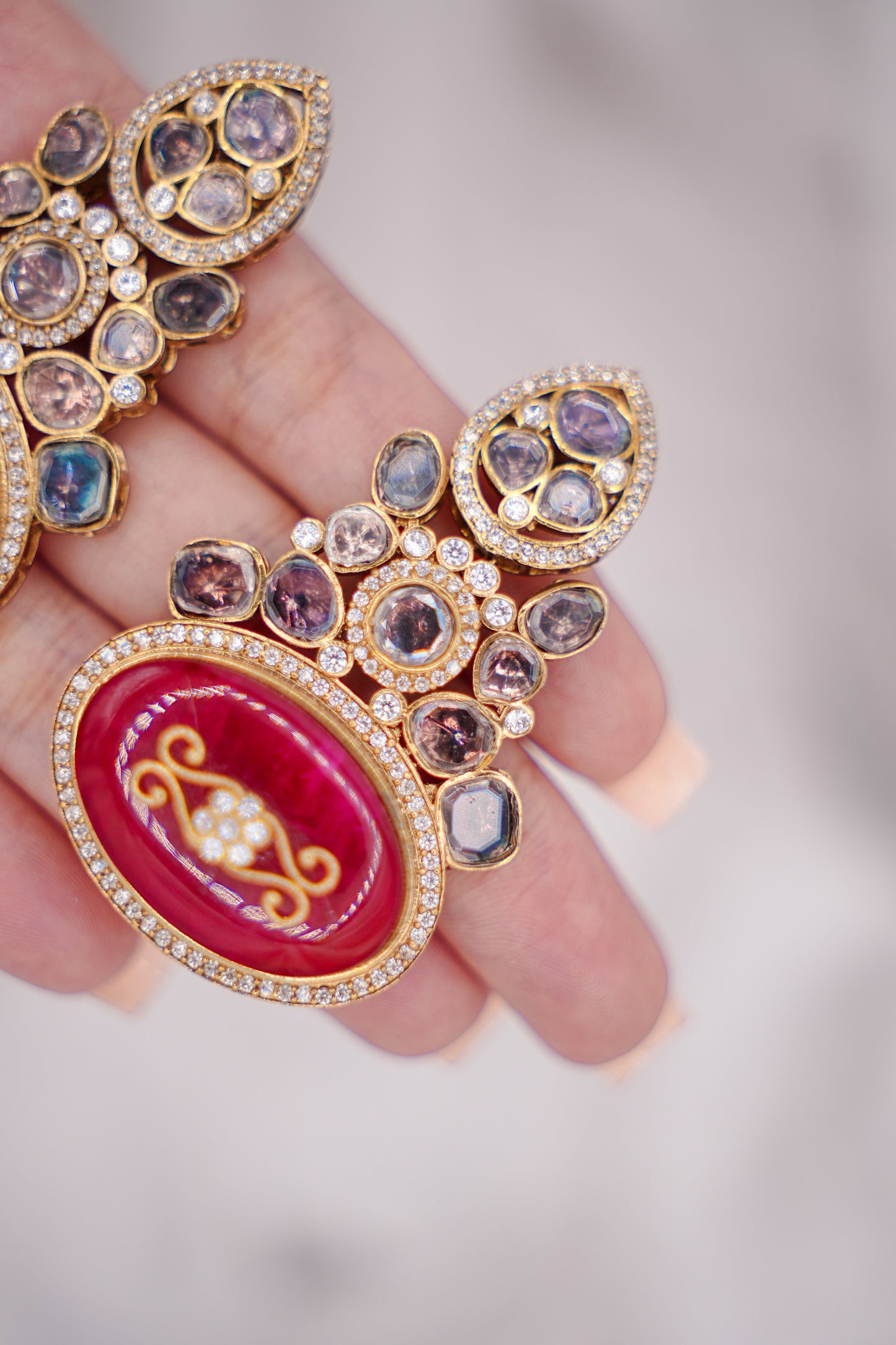 Art Deco Polki Earrings