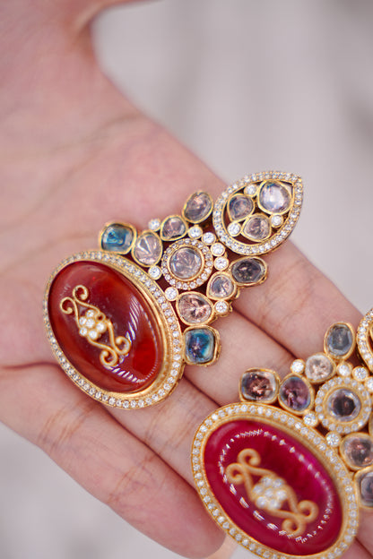 Art Deco Polki Earrings