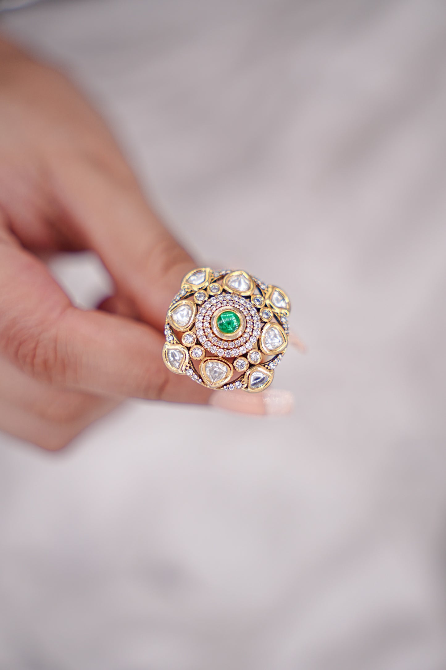 Polki Emerald Ring