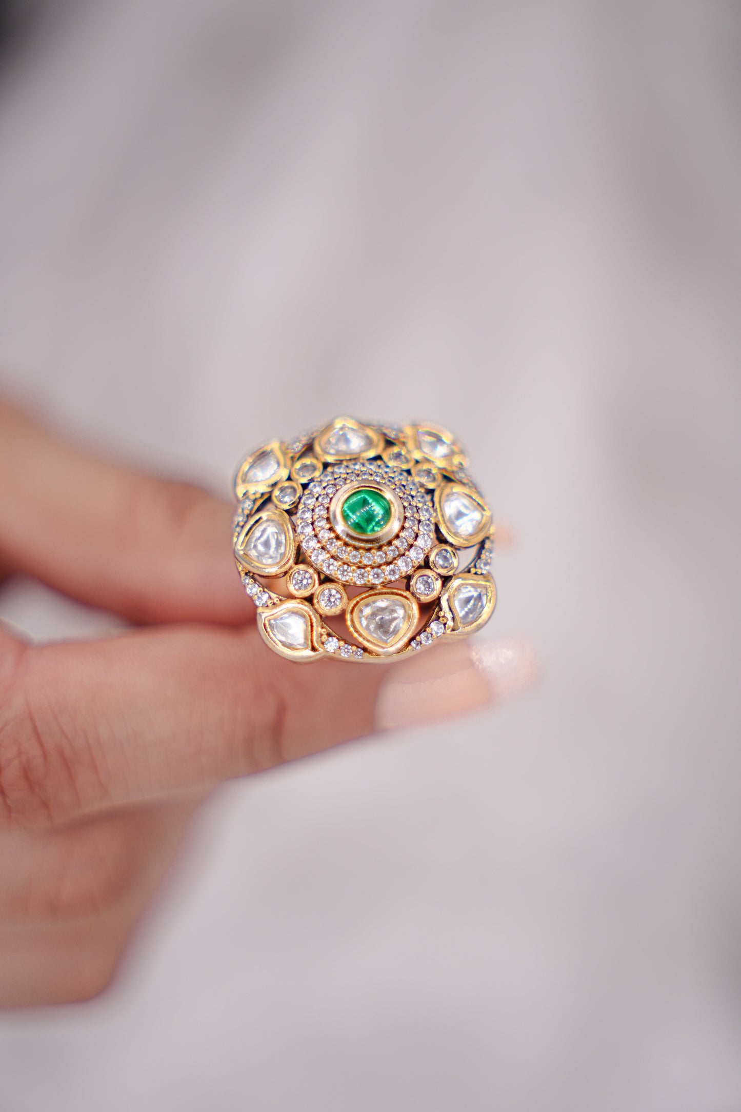 Polki Emerald Ring
