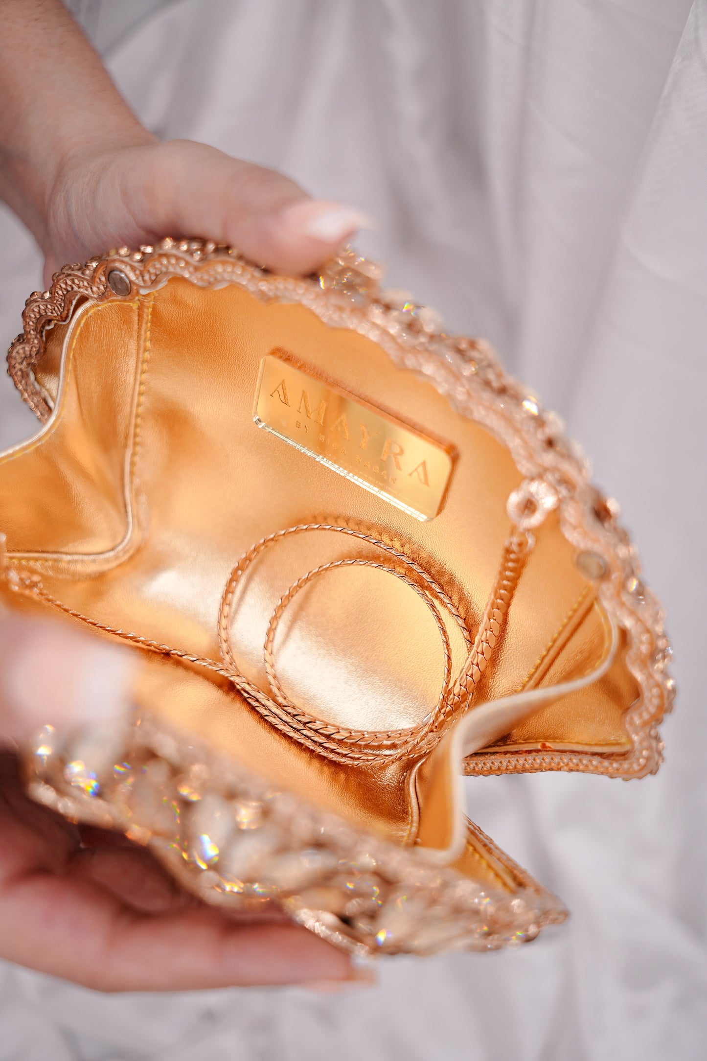Copper Swarvoski Clutch