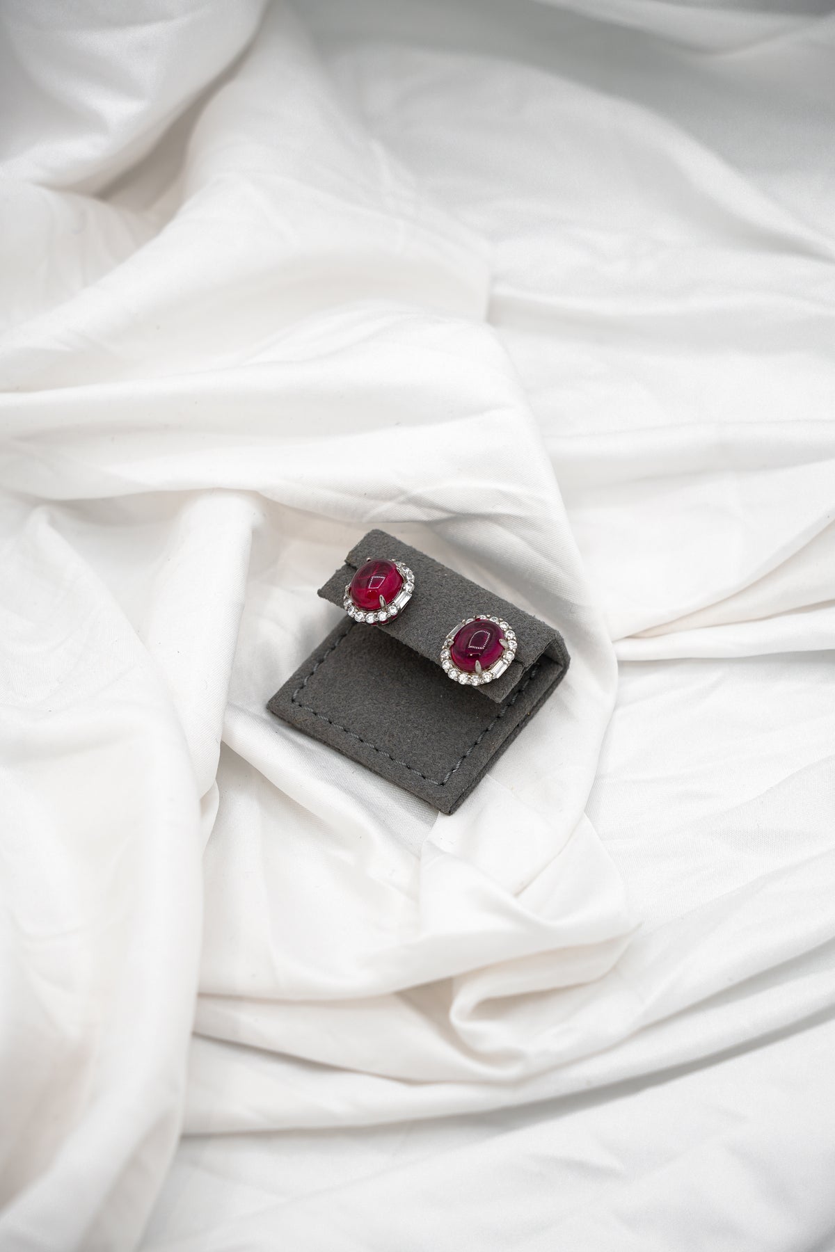Oval Ruby Studs