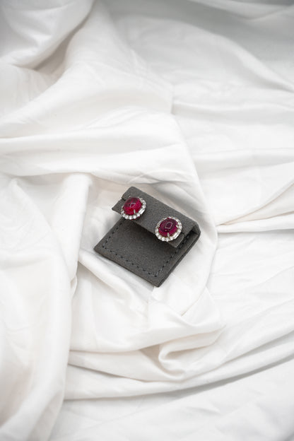 Oval Ruby Studs