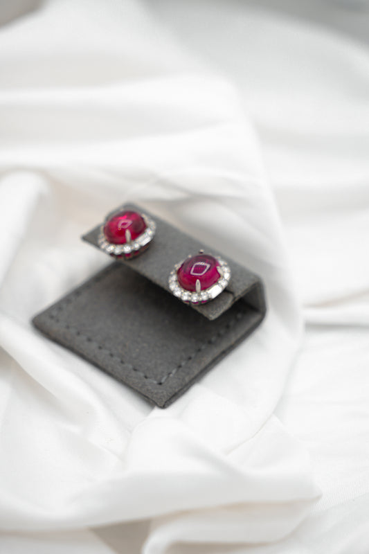 Oval Ruby Studs