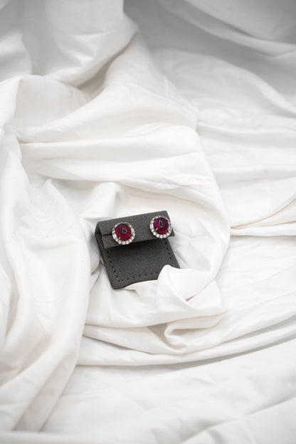 Oval Ruby Studs