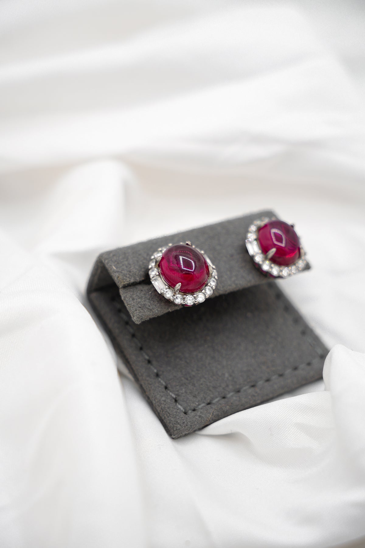 Oval Ruby Studs