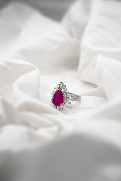 Pear Cut Ruby Ring