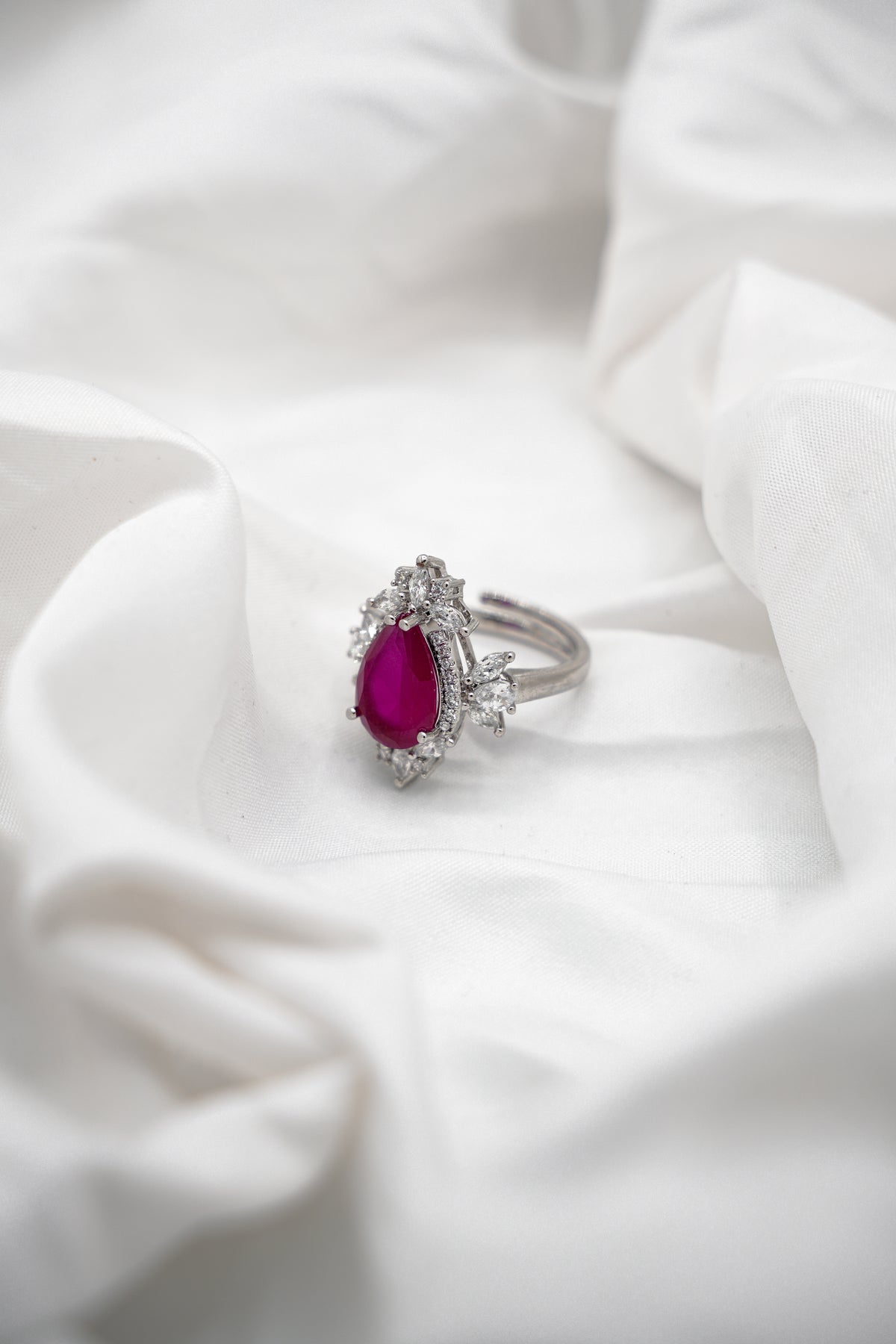 Pear Cut Ruby Ring
